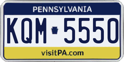 PA license plate KQM5550