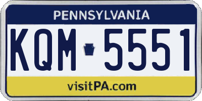 PA license plate KQM5551