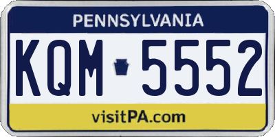 PA license plate KQM5552