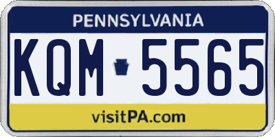 PA license plate KQM5565