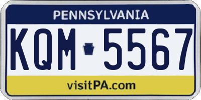 PA license plate KQM5567