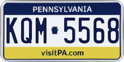 PA license plate KQM5568