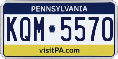 PA license plate KQM5570