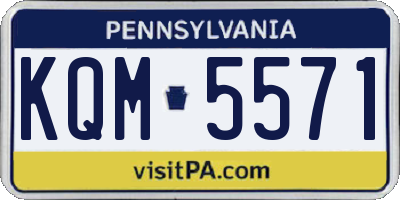 PA license plate KQM5571
