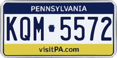 PA license plate KQM5572