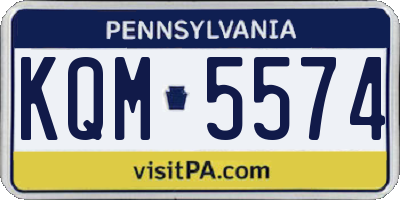 PA license plate KQM5574