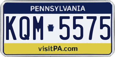 PA license plate KQM5575