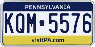 PA license plate KQM5576