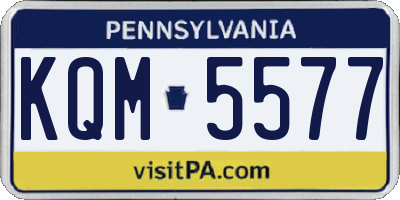 PA license plate KQM5577