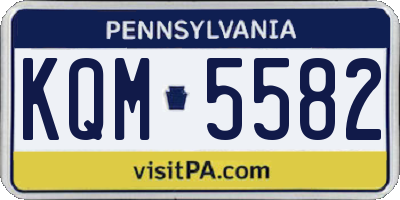 PA license plate KQM5582