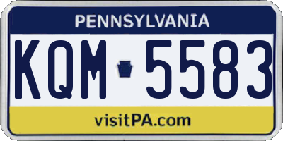 PA license plate KQM5583