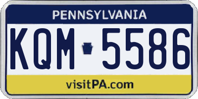 PA license plate KQM5586