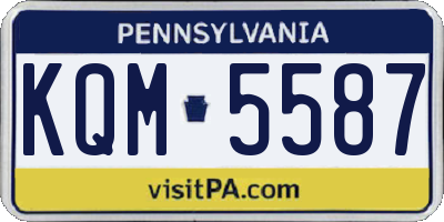 PA license plate KQM5587