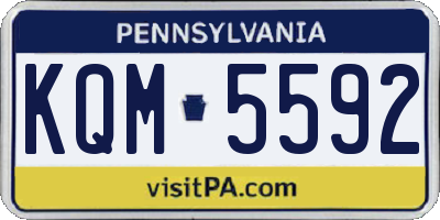 PA license plate KQM5592