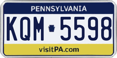PA license plate KQM5598