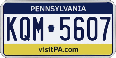 PA license plate KQM5607