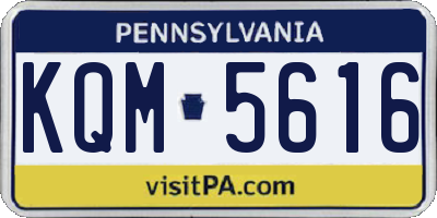PA license plate KQM5616
