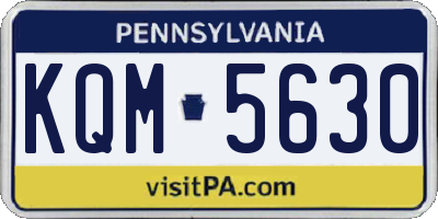 PA license plate KQM5630