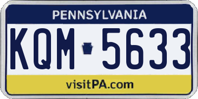 PA license plate KQM5633