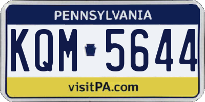 PA license plate KQM5644