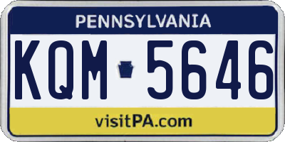 PA license plate KQM5646