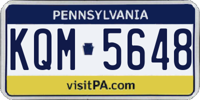 PA license plate KQM5648