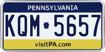 PA license plate KQM5657