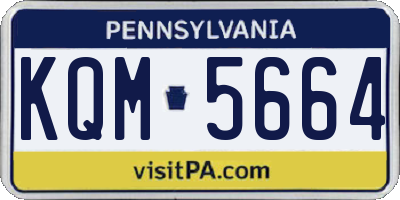 PA license plate KQM5664