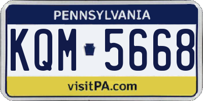 PA license plate KQM5668