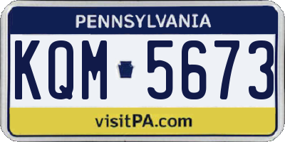 PA license plate KQM5673