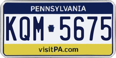 PA license plate KQM5675