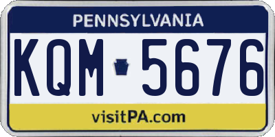 PA license plate KQM5676