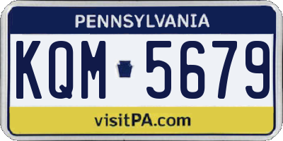 PA license plate KQM5679