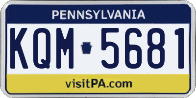 PA license plate KQM5681