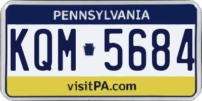 PA license plate KQM5684