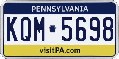 PA license plate KQM5698