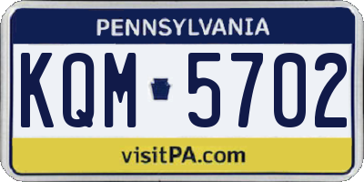 PA license plate KQM5702
