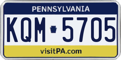 PA license plate KQM5705