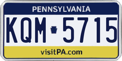 PA license plate KQM5715