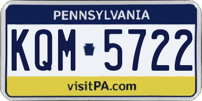 PA license plate KQM5722