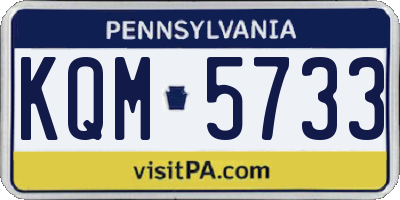 PA license plate KQM5733