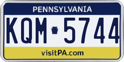 PA license plate KQM5744
