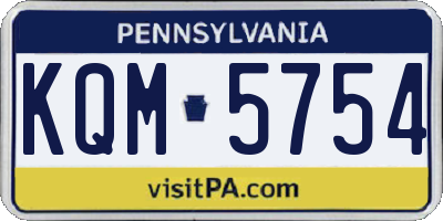 PA license plate KQM5754