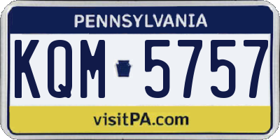 PA license plate KQM5757