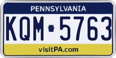 PA license plate KQM5763