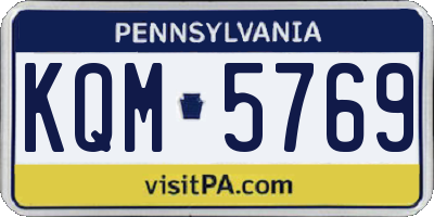 PA license plate KQM5769