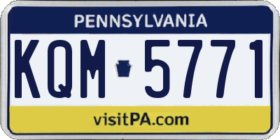PA license plate KQM5771