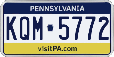PA license plate KQM5772