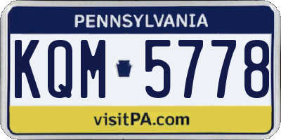 PA license plate KQM5778