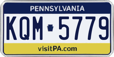 PA license plate KQM5779